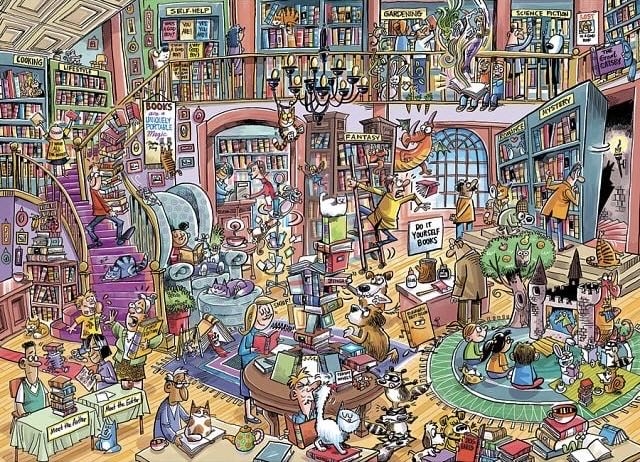 Doodletown : Bookshop Bedlam - Cobble Hill puzzle collectible [Barcode 625012445115] - Main Image 2