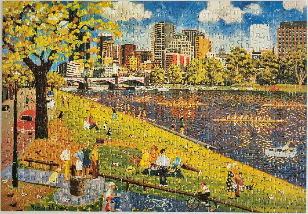 The Lucky Country - Rowing on the Yarra in Melbourne - Blue Opal puzzle collectible [Barcode 633793000461] - Main Image 2