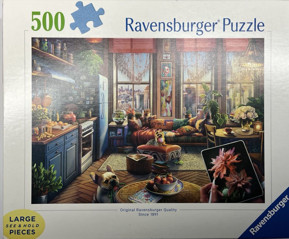 Cozy Boho Studio ✅📸🚪 - Ravensburger puzzle collectible [Barcode 4005555010258] - Main Image 3