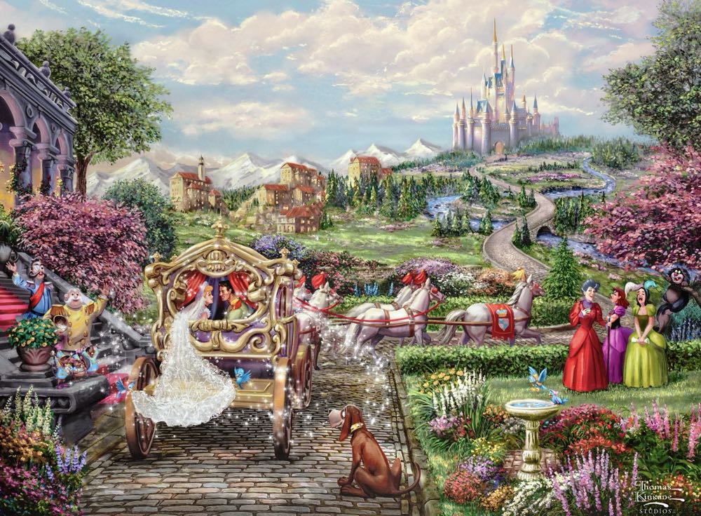 Ceaco / TK (1000 | 26.5x19): Disney — Mickey and Minnie in Japan - Ceaco / Thomas Kinkade puzzle collectible [Barcode 021081311342] - Main Image 2