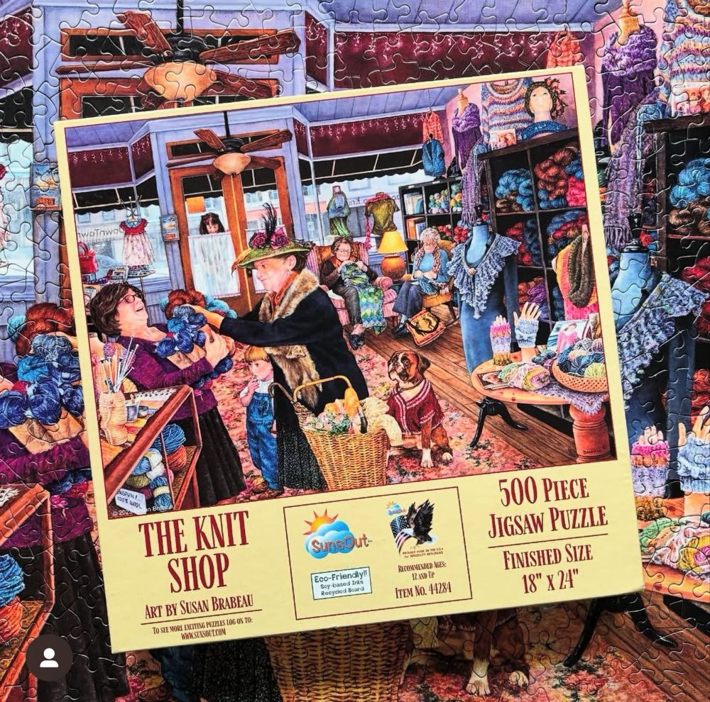 The Knit Shop - SunsOut puzzle collectible [Barcode 0796780442849] - Main Image 4