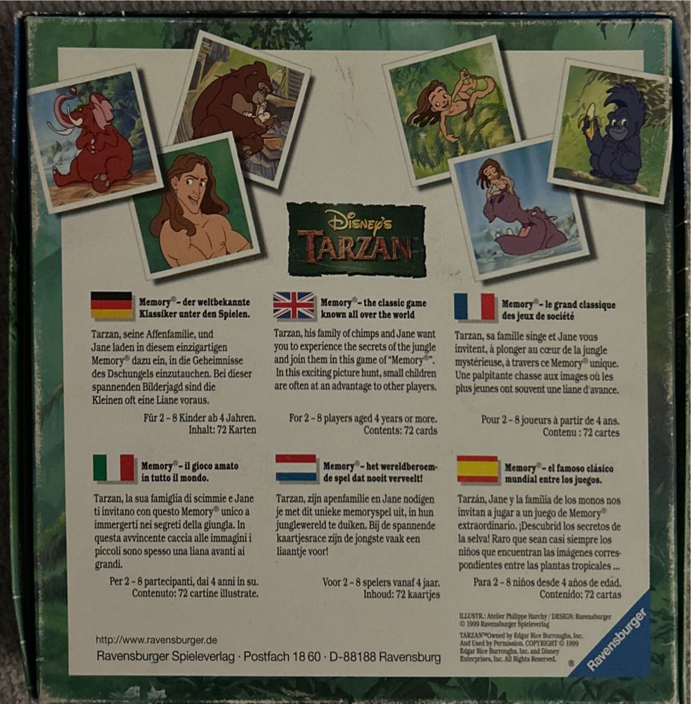 Memory Tarzan Disney Ravensburger - Ravensbuger puzzle collectible [Barcode 4005556215089] - Main Image 2