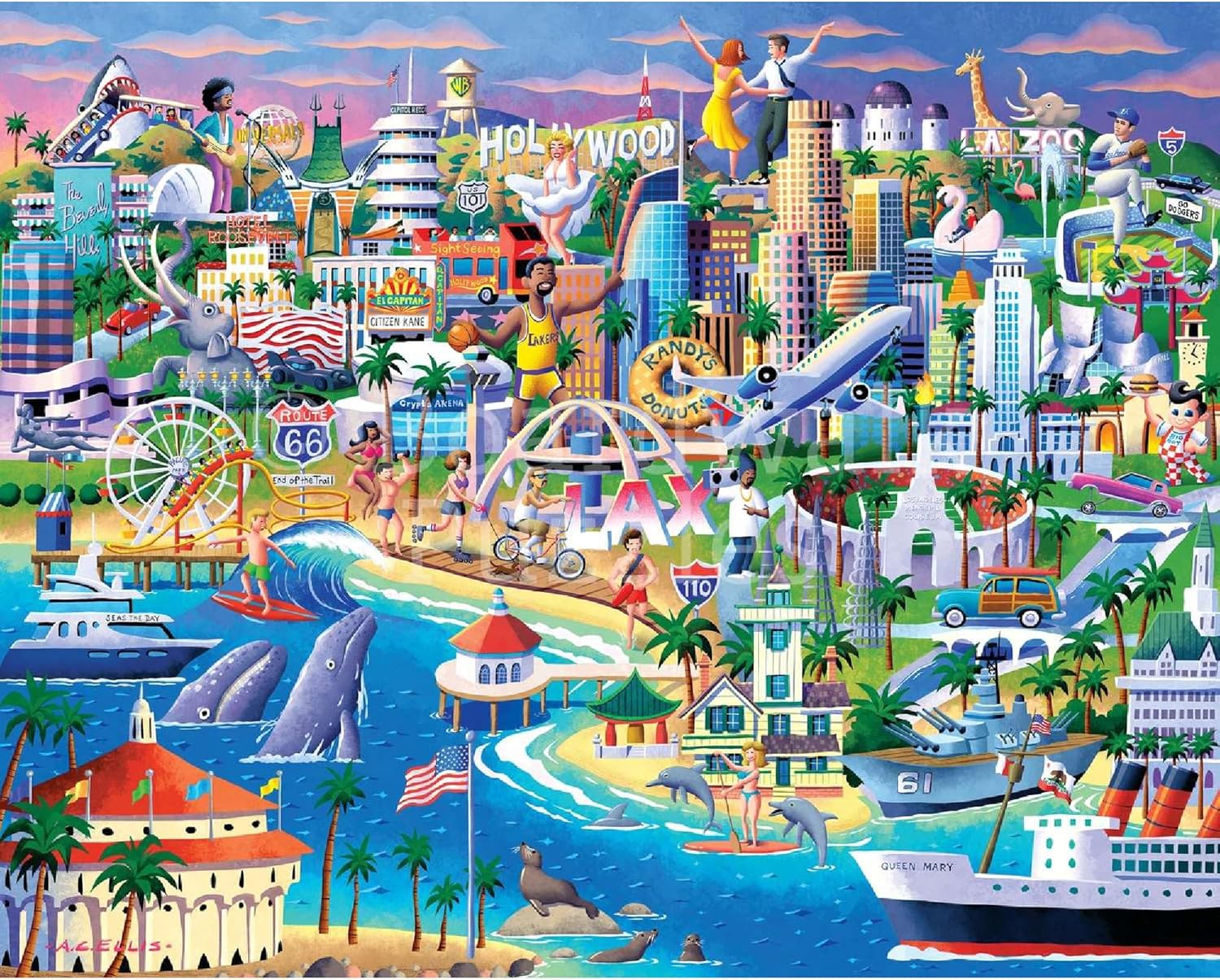Los Angeles - Boardwalk Puzzle Company puzzle collectible [Barcode 671095006415] - Main Image 2