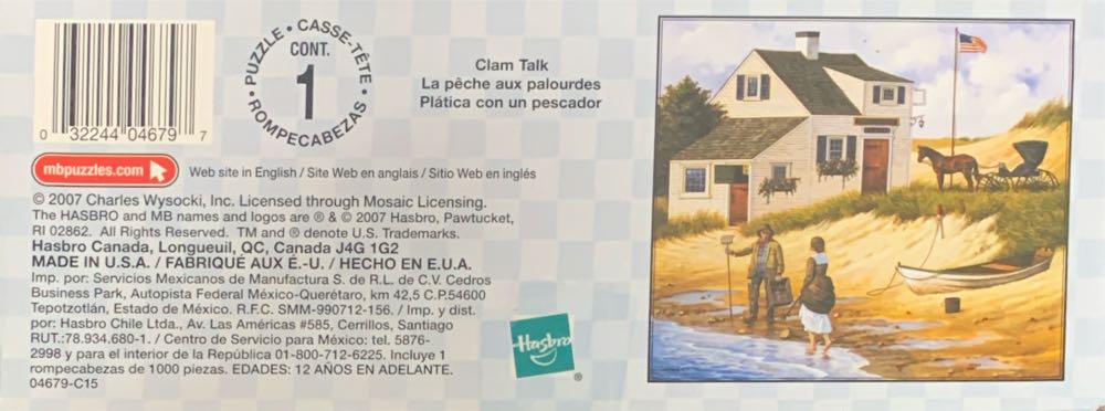Charles Wysocki’s Americano: - Clam Talk - MB Puzzles puzzle collectible [Barcode 032244046797] - Main Image 3