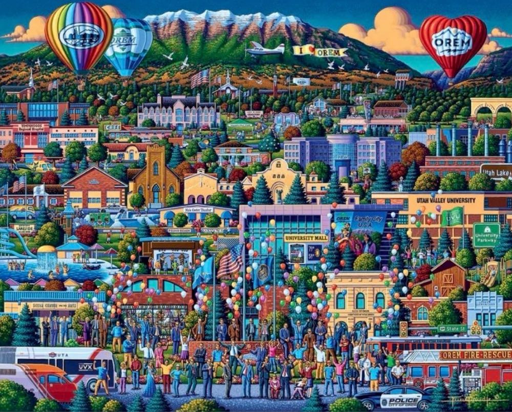 Orem Centennial 🆕 - Dowdle Folk Art puzzle collectible [Barcode 671095004442] - Main Image 2