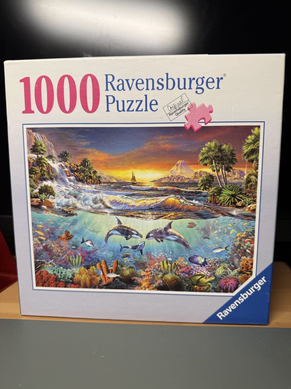 Dolphins At Dawn  - Ravensbuger puzzle collectible [Barcode 666273819765] - Main Image 2