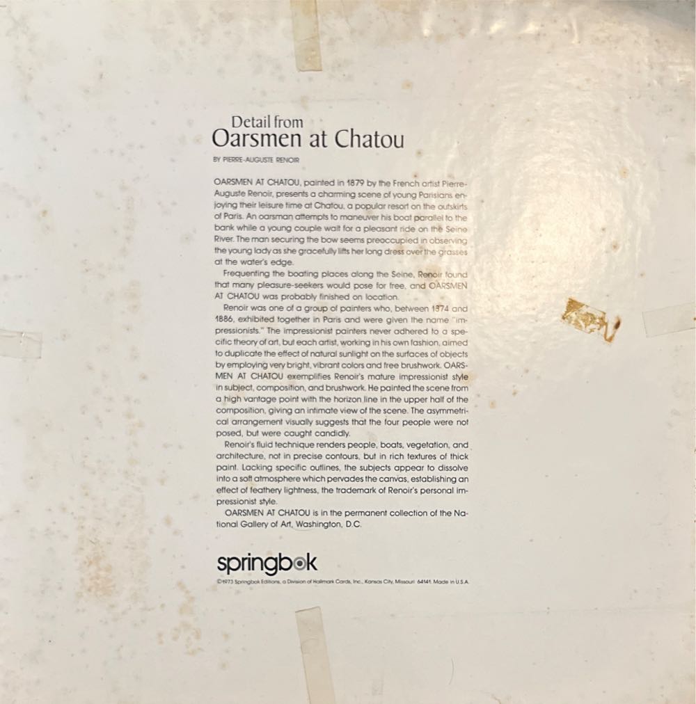 Detail From Oarsmen At Chatou - Springbok 🇺🇸 puzzle collectible - Main Image 3