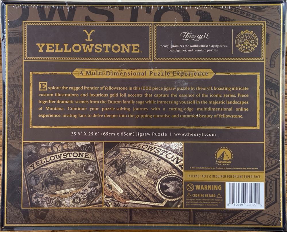 Theory11 Yellowstone Jigsaw Puzzle 1000 Piece Jigsaw Puzzle Officially Licensed Yellowstone Merchandise & Collectibles Precision Fit And Premium Quality Intermediate Puzzle - Theory II puzzle collectible [Barcode 850049111355] - Main Image 2