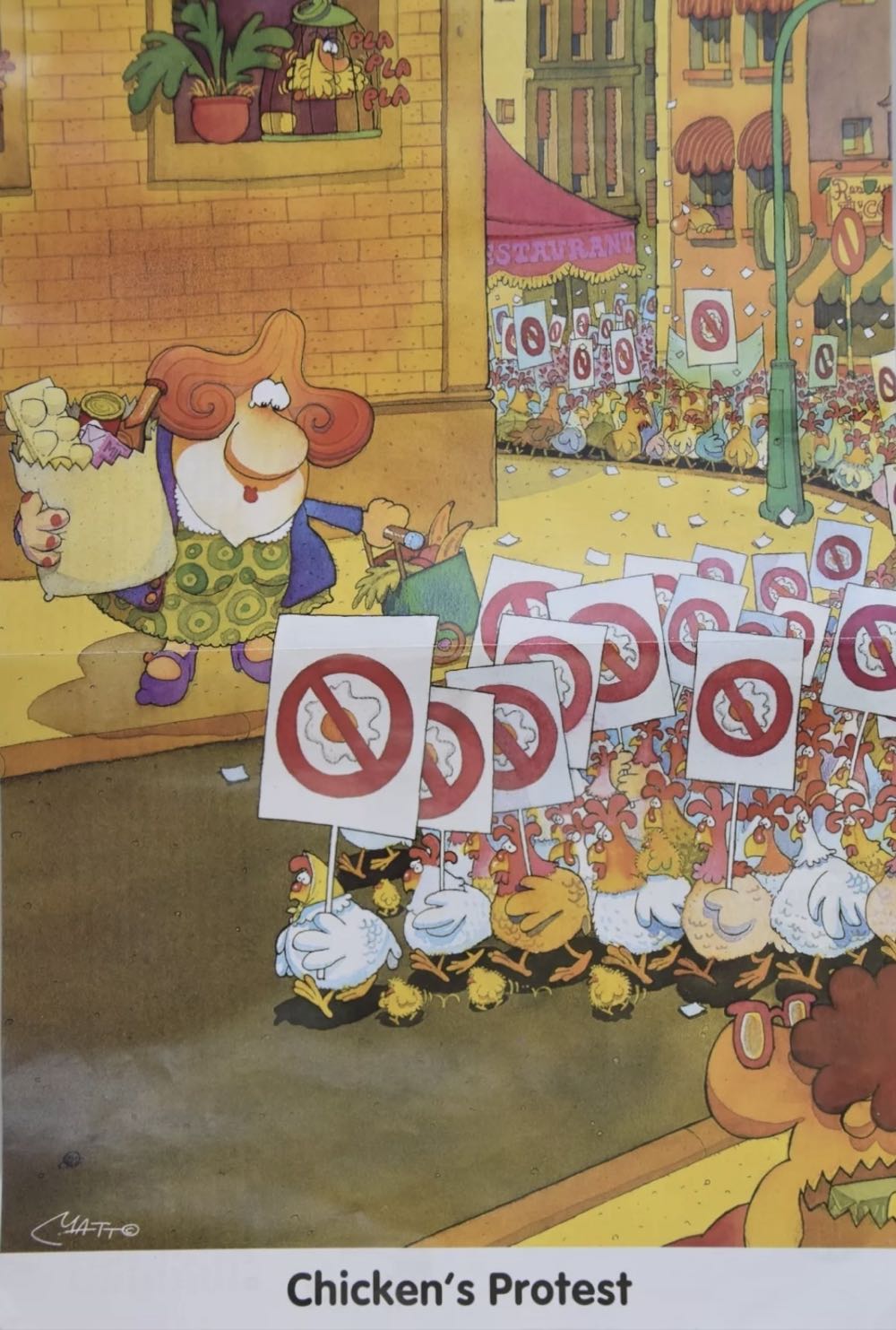 Chickens Protest (Karli €34,69) - Heye Puzzle puzzle collectible [Barcode 4001689085025] - Main Image 2