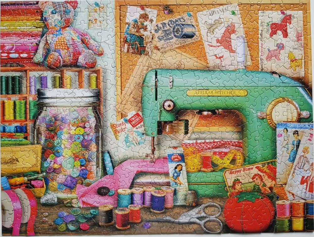 The Sewing Desk - Bits & Pieces puzzle collectible [Barcode 192949031686] - Main Image 2