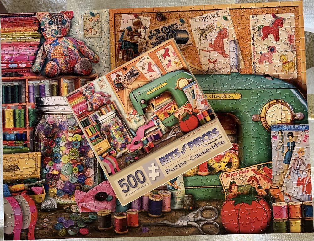The Sewing Desk - Bits & Pieces puzzle collectible [Barcode 192949031686] - Main Image 4