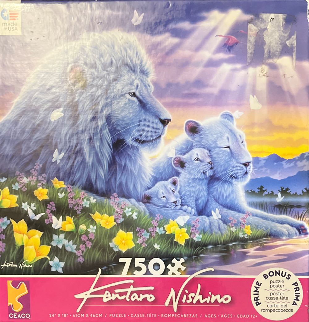 Lions - White - Ceaco puzzle collectible [Barcode 076000000630] - Main Image 2