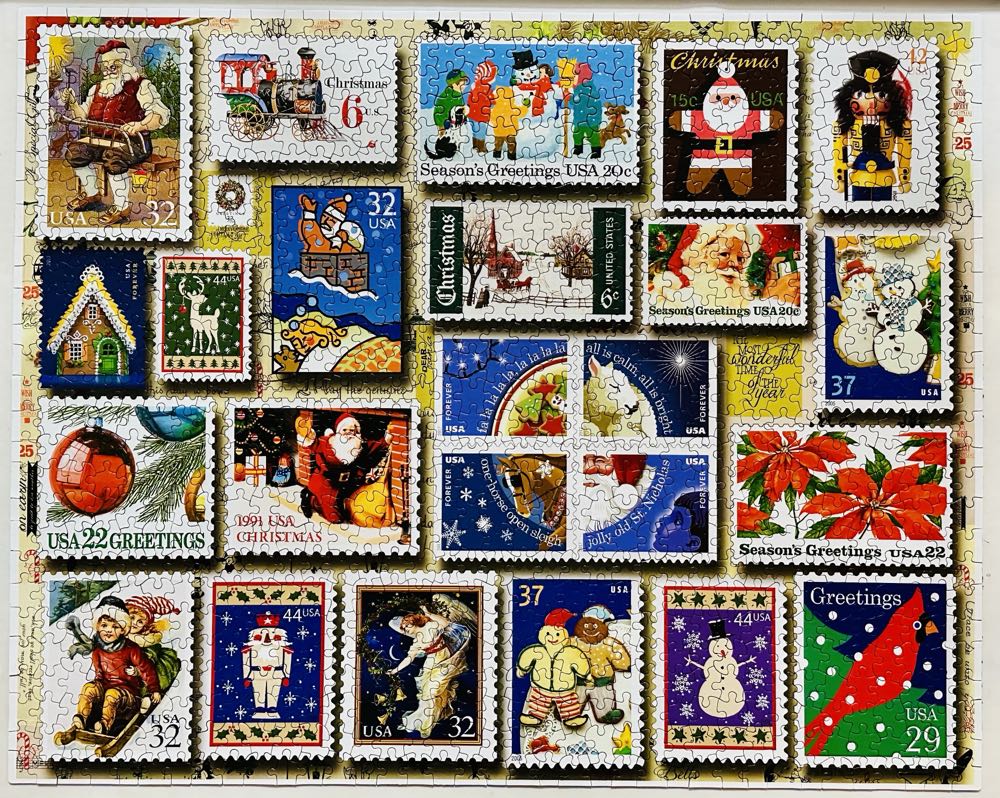 Holiday Stamps🧩 - White Mountain puzzle collectible [Barcode 724819262878] - Main Image 2