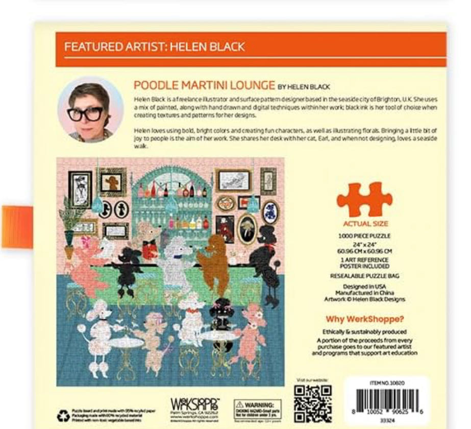 Poodle Martini Lounge - Werkshoppe puzzle collectible [Barcode 810052906256] - Main Image 2