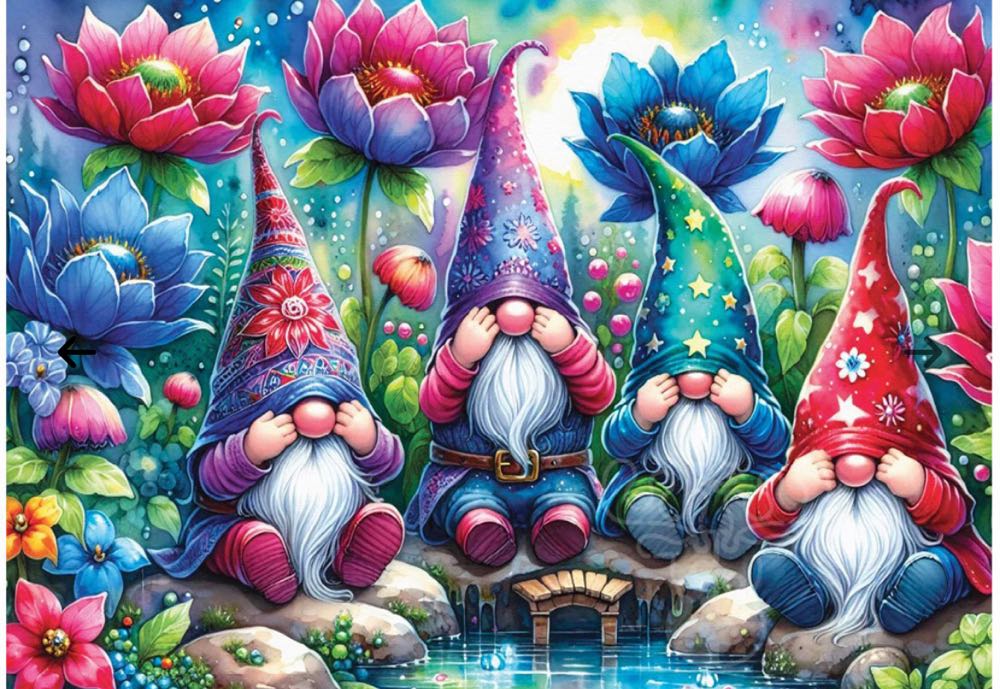 Gnomes Among Flowers - Delfy puzzle collectible [Barcode 658606876170] - Main Image 2