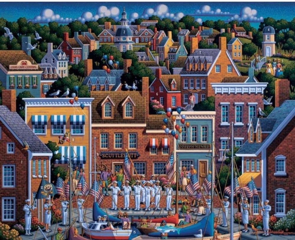 Historic Annapolis - Dowdle Folk Art puzzle collectible [Barcode 671095205320] - Main Image 2