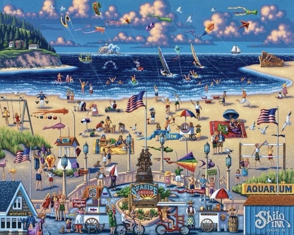 Seaside - Dowdle Folk Art puzzle collectible [Barcode 671095202169] - Main Image 2