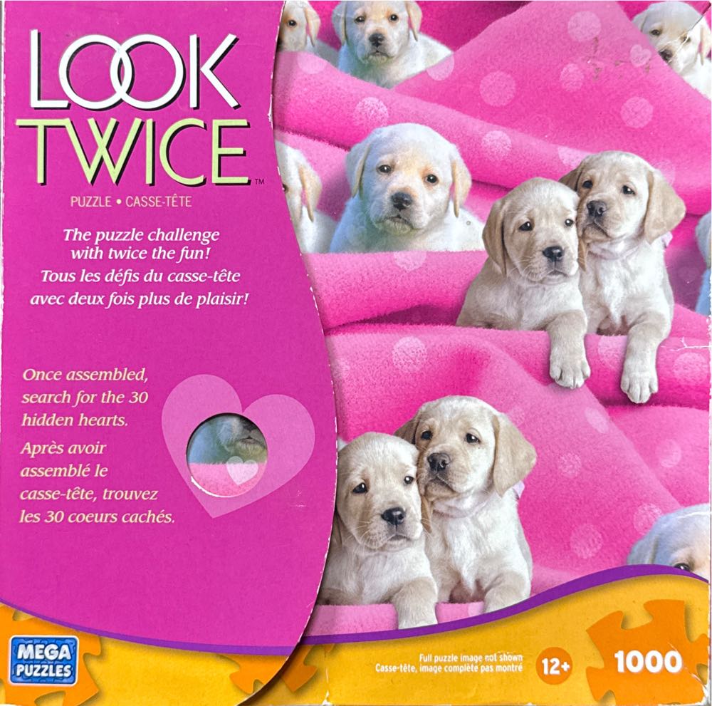 Puppies — Look Twice - Mega Puzzles puzzle collectible [Barcode 072348504700] - Main Image 2