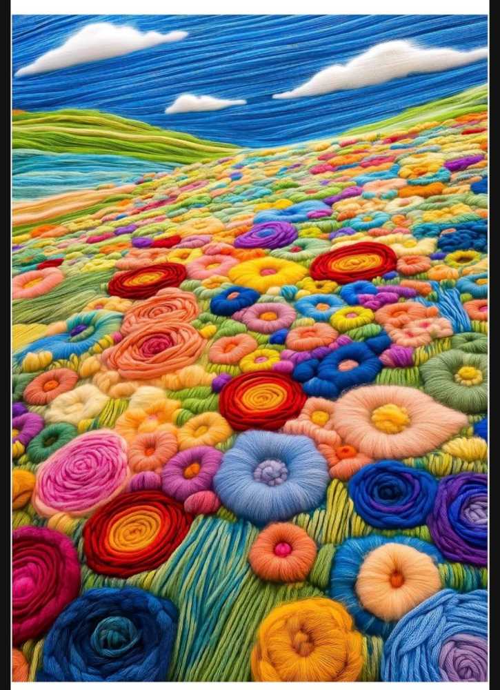 Felted Flower Grassland - Bgraamiens puzzle collectible - Main Image 2