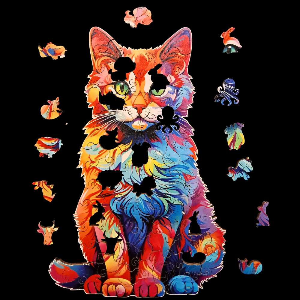 Wooden Puzzle: Cat - Unknown puzzle collectible - Main Image 2