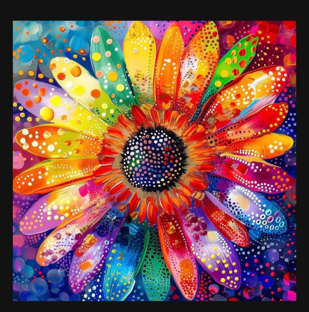 Pointillisme Flower - Bgraamiens puzzle collectible - Main Image 2