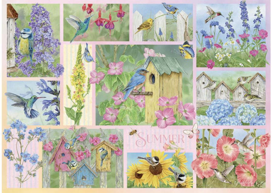 Garden Birds in Summer🐦 (📫Joke Peele van Genderen Geruild - Cobble Hill Puzzle Company puzzle collectible [Barcode 625012451024] - Main Image 2