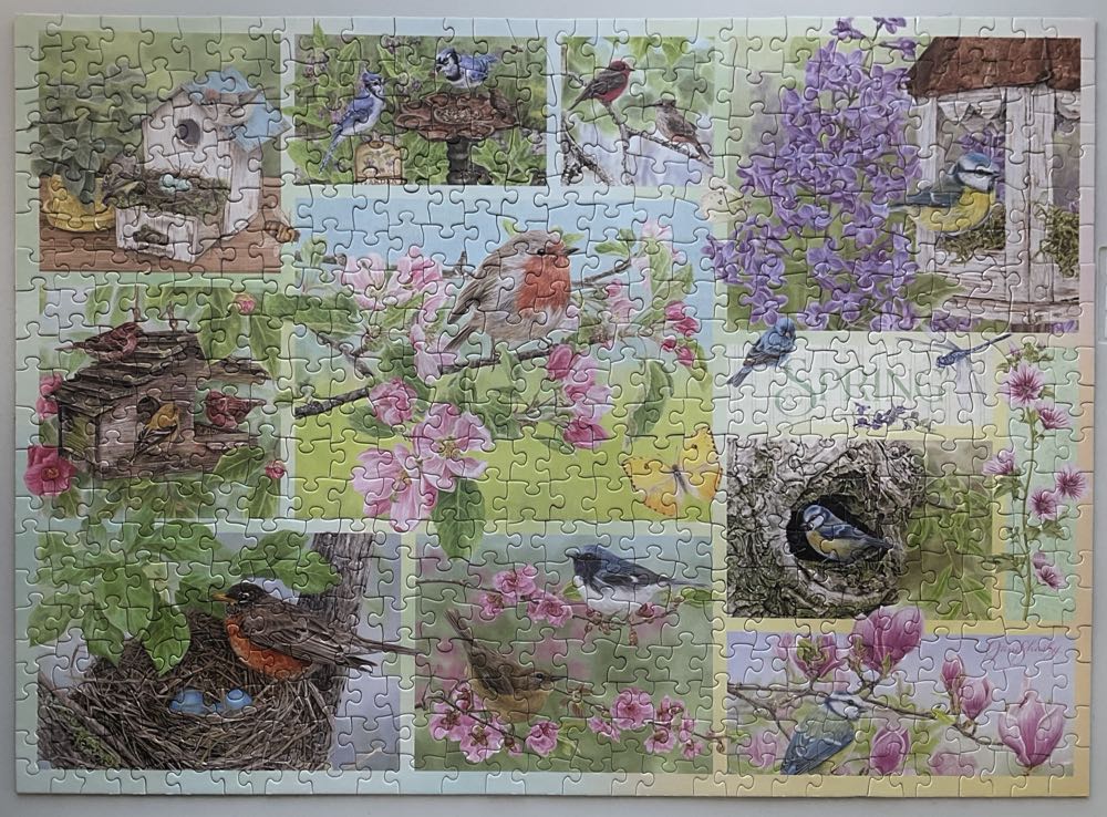 Garden Birds In Spring - Cobble Hill puzzle collectible [Barcode 625012451017] - Main Image 2