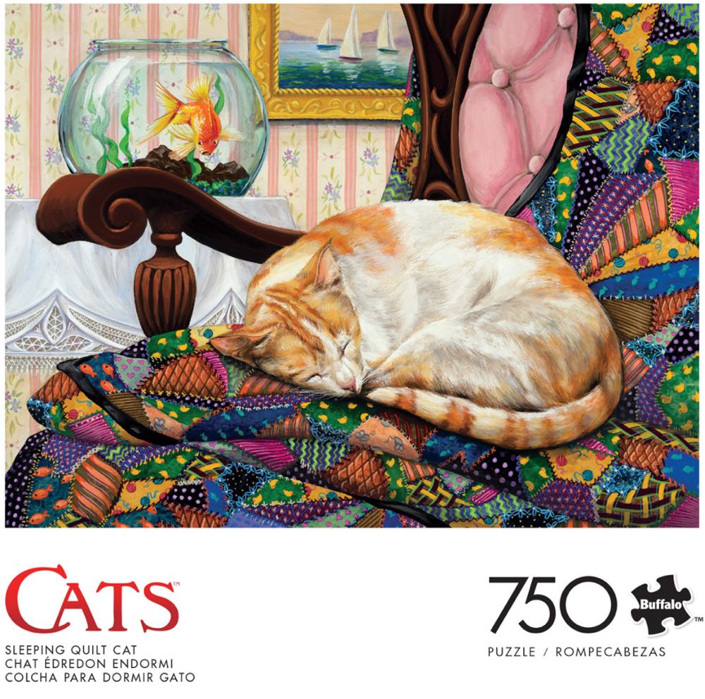 Sleeping Quilt Cat 💎 - Buffalo puzzle collectible [Barcode 079346178070] - Main Image 2