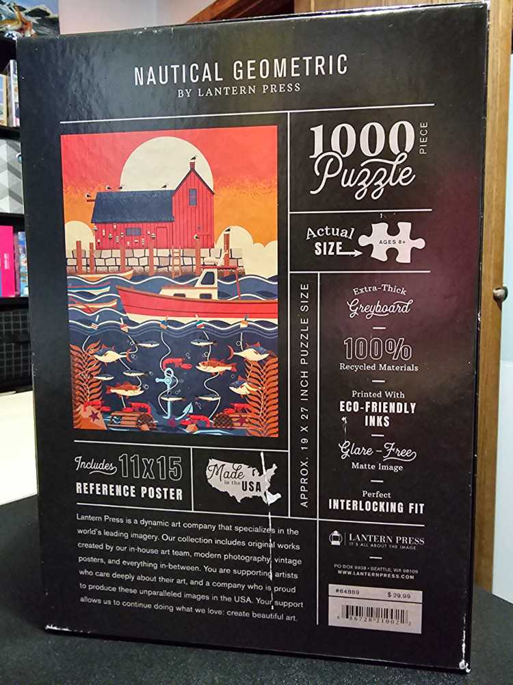 Nautical Geometric  - Lantern Press puzzle collectible [Barcode 7182058071010] - Main Image 2