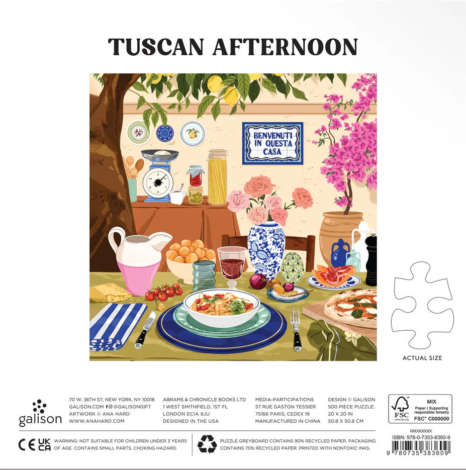 Tuscan Afternoon - Galison puzzle collectible [Barcode 9780735383609] - Main Image 3