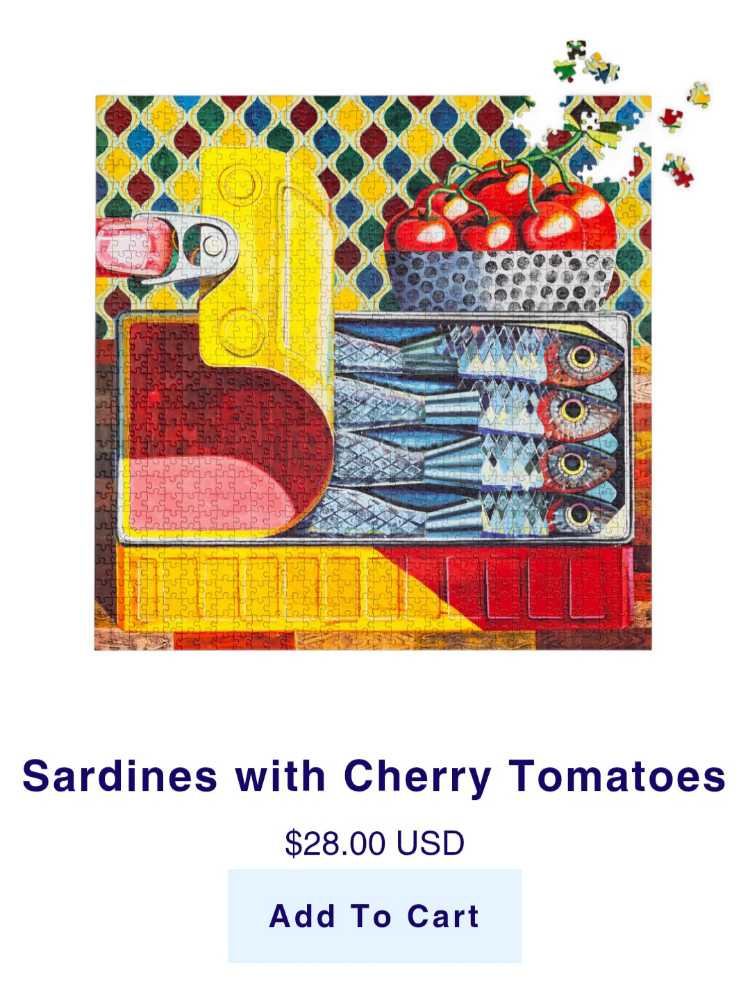 Sardines With Cherry Tomatoes  - Parkside puzzle collectible [Barcode 628719722206] - Main Image 3