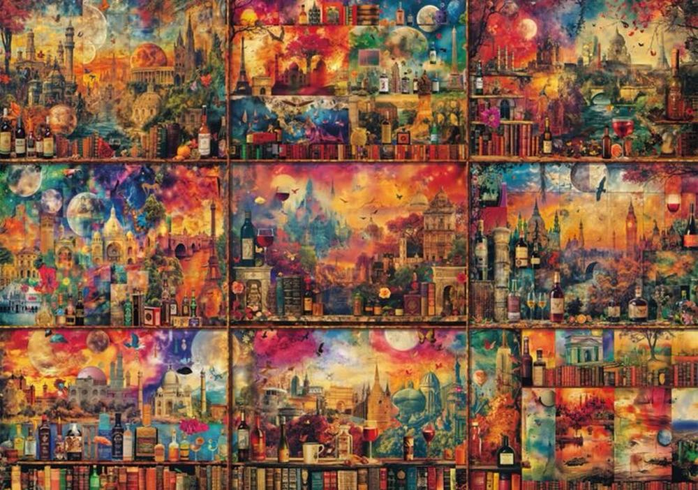 Time Out Travel With Books And Wine - Schmidt Puzzle puzzle collectible [Barcode 4001504597450] - Main Image 2