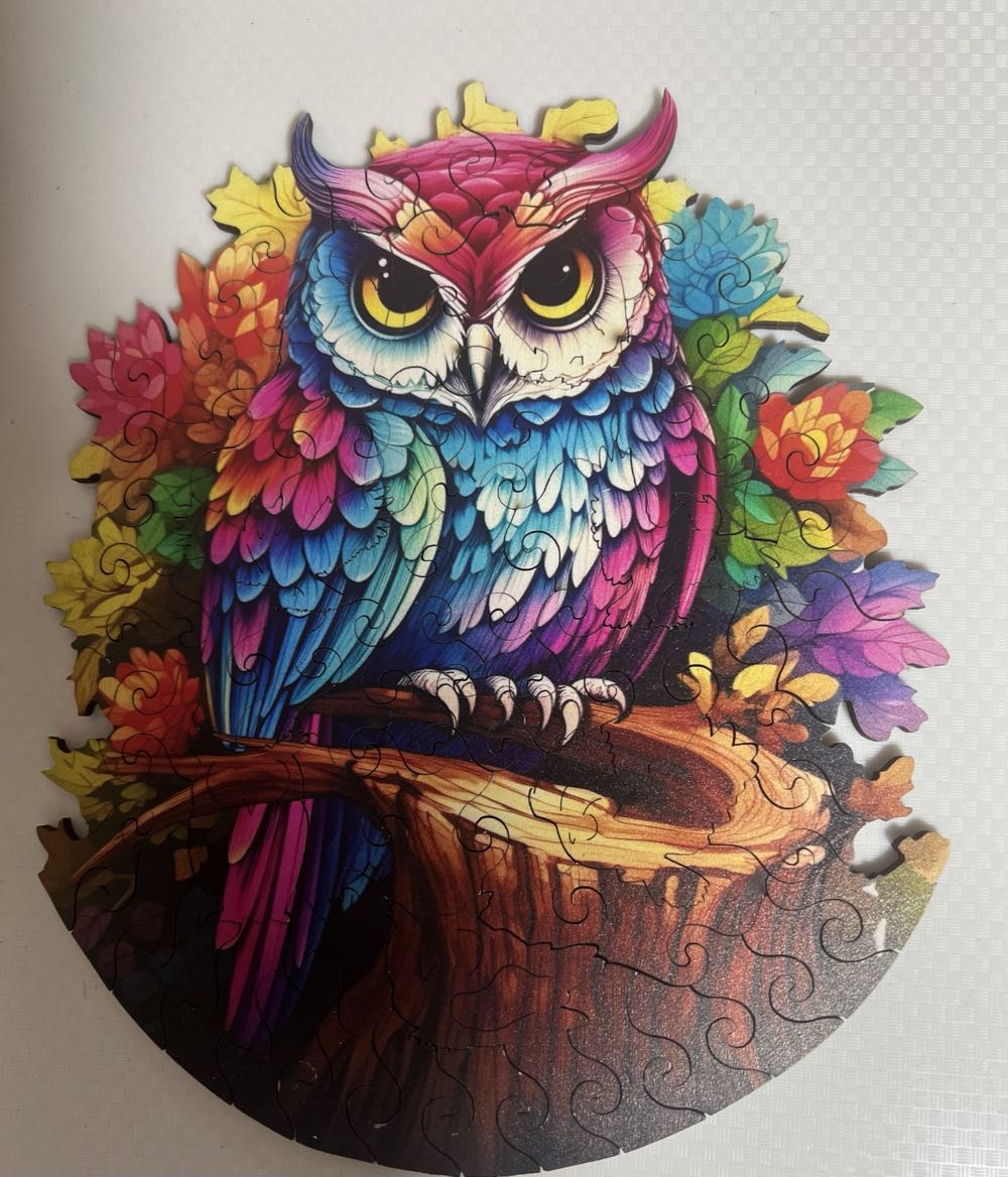 Rainbow Owl On Branch - Quordle puzzles puzzle collectible - Main Image 2