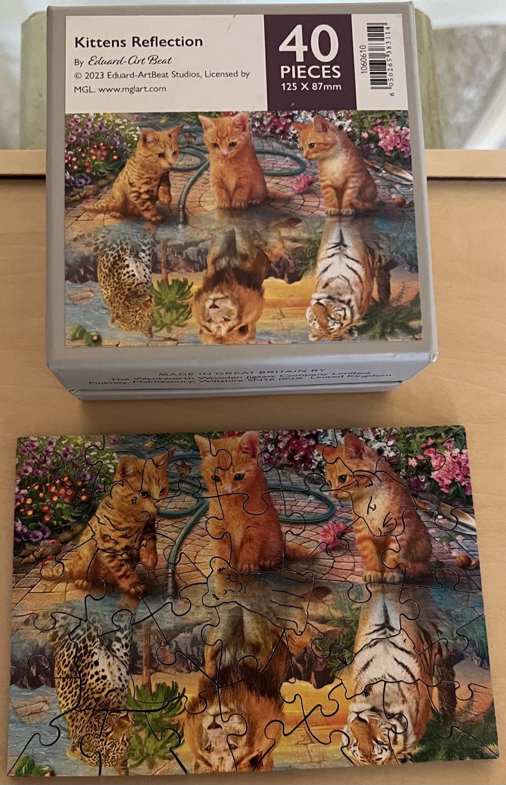 Kittens Reflection - SOLD - Wentworth Wooden Jigsaw Company puzzle collectible [Barcode 6050265383114] - Main Image 3
