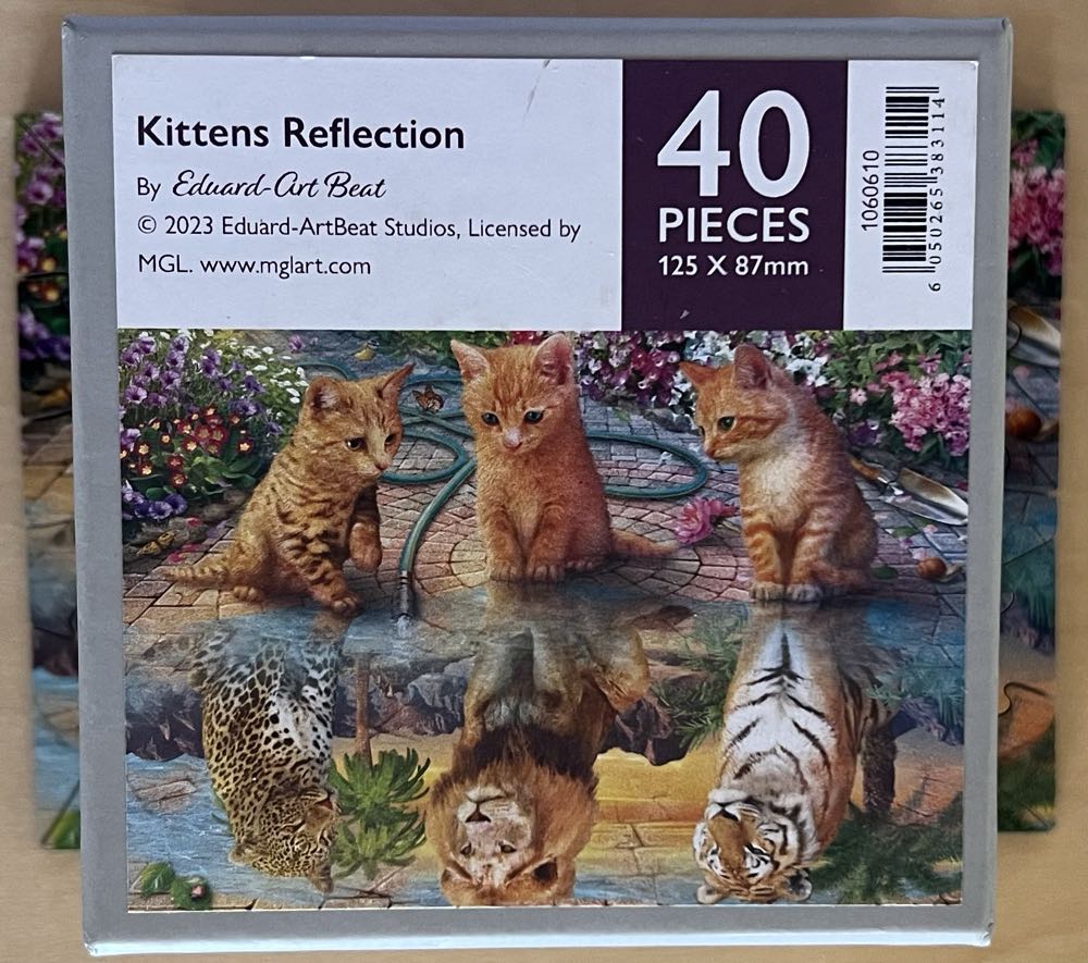Kittens Reflection - SOLD - Wentworth Wooden Jigsaw Company puzzle collectible [Barcode 6050265383114] - Main Image 4