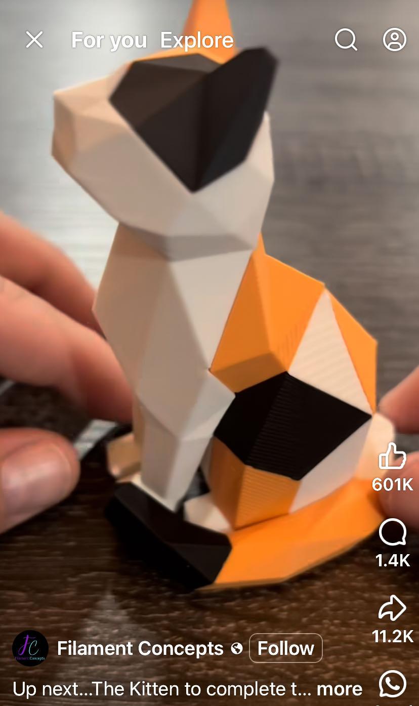 3D Magnetic Calico Cat  puzzle collectible - Main Image 2