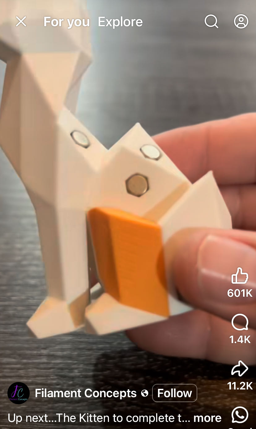 3D Magnetic Calico Cat  puzzle collectible - Main Image 3