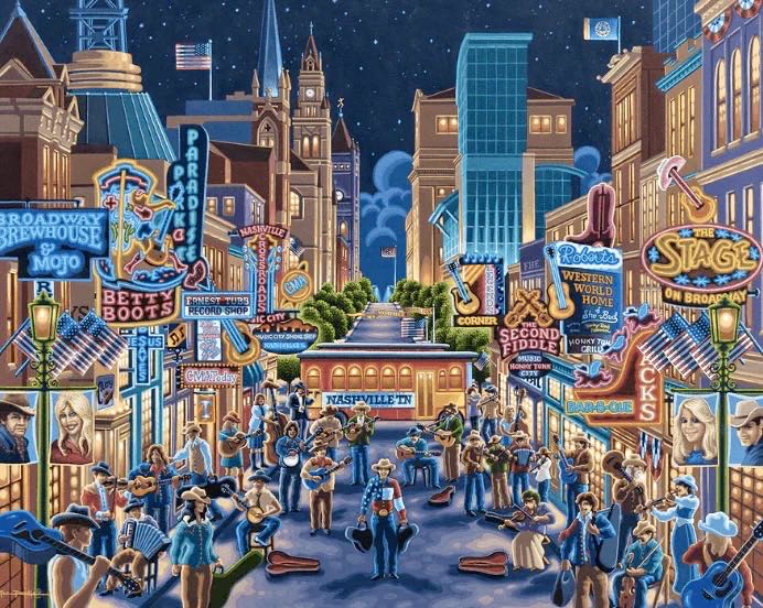 Nashville - Dowdle Folk Art puzzle collectible [Barcode 671095202282] - Main Image 2
