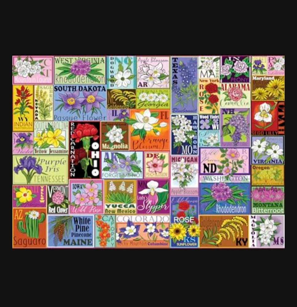 State Flowers - Ceaco puzzle collectible [Barcode 021081334211] - Main Image 3