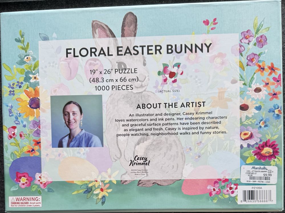 Floral Easter Bunny - Casey Kimmel puzzle collectible [Barcode 826635386667] - Main Image 2