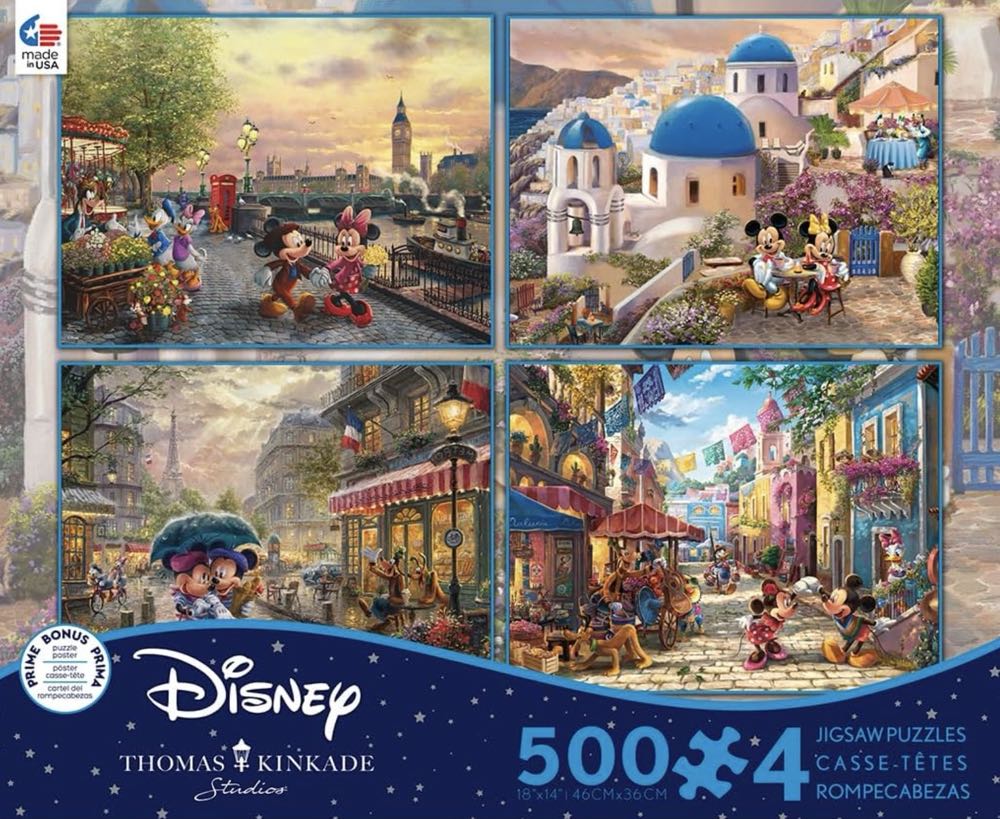 Set 2: Mickey and Minnie in Mexico - Ceaco / Thomas Kinkade puzzle collectible - Main Image 3