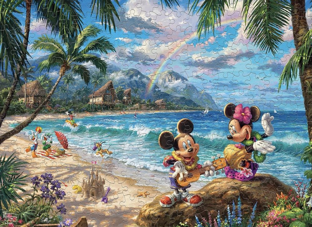 Mickey and Minnie in Hawaii - Ceaco / Thomas Kinkade puzzle collectible - Main Image 4