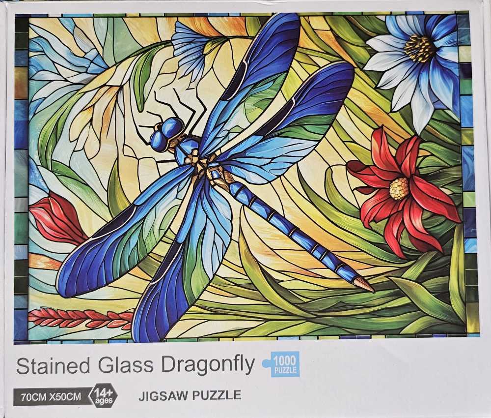 Stained Glass Dragonfly - stained glass puzzle collectible - Main Image 2
