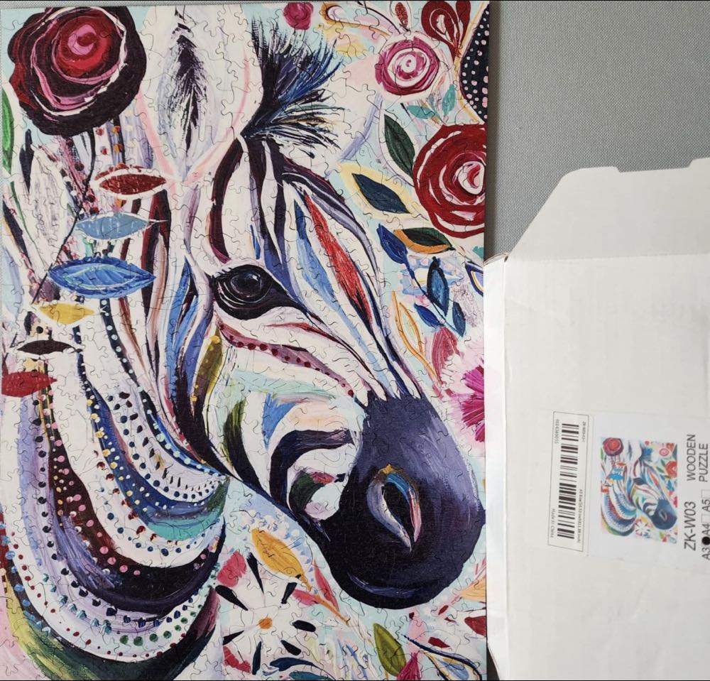 Rainbow Zebra - Wood-Unknown puzzle collectible [Barcode 72585234472] - Main Image 3