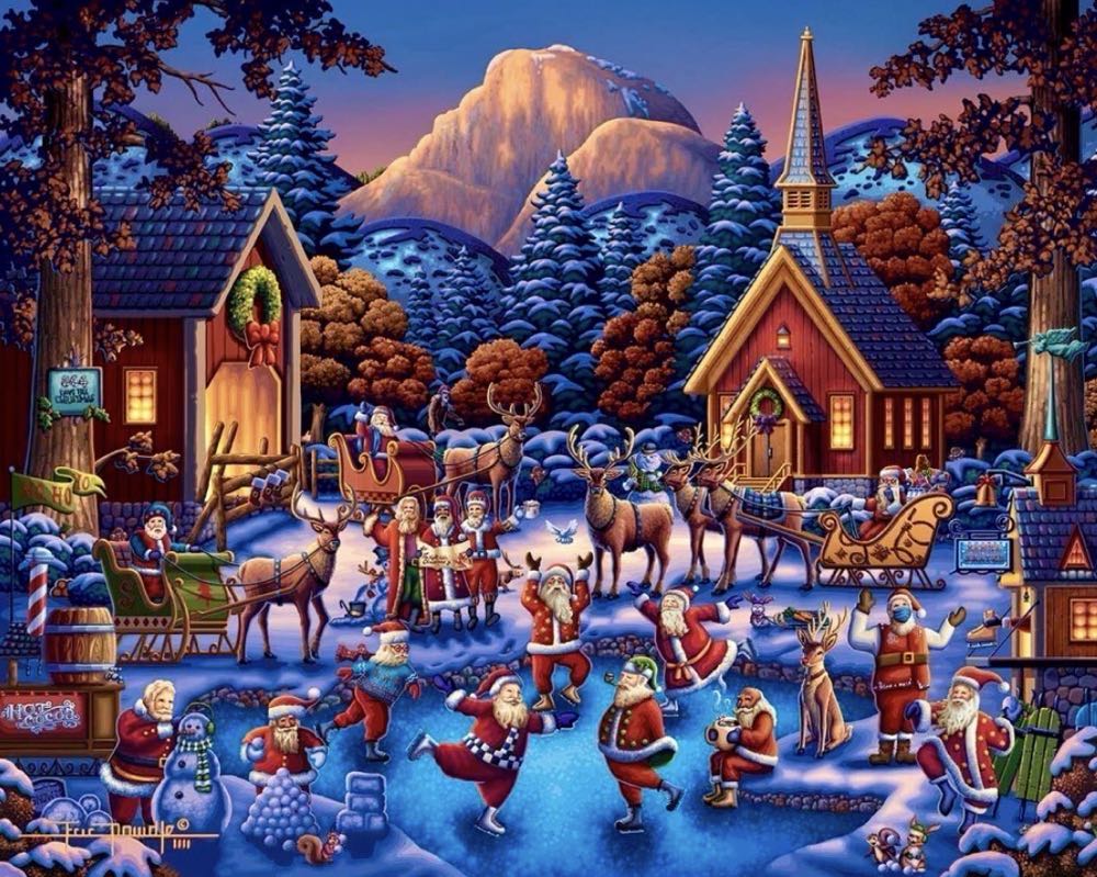 Yosemite Santas Personal Puzzle 210 Piece - Dowdle Folk Art puzzle collectible [Barcode 671095904889] - Main Image 2