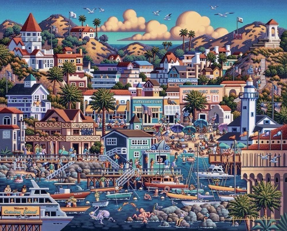Catalina Island - Dowdle Folk Art puzzle collectible [Barcode 671095905350] - Main Image 2