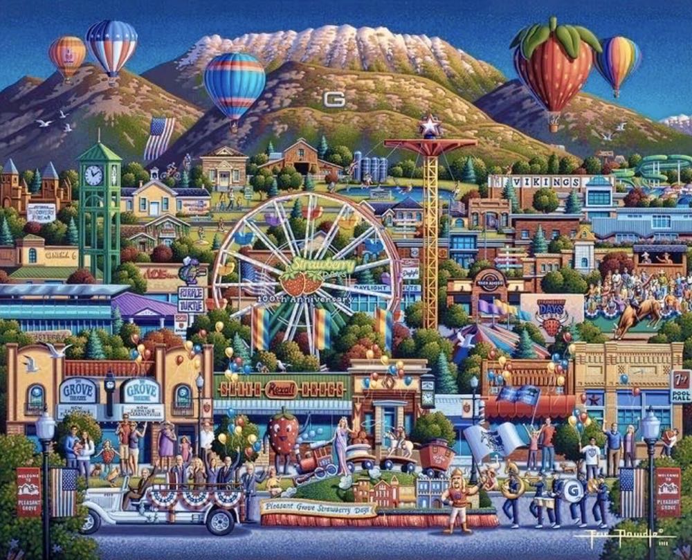 Pleasant Grove - Dowdle Folk Art puzzle collectible [Barcode 671095905114] - Main Image 2