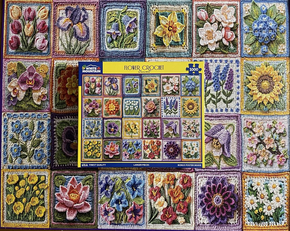 Flower Crochet - White Mountain 🇺🇸 puzzle collectible [Barcode 724819268962] - Main Image 3