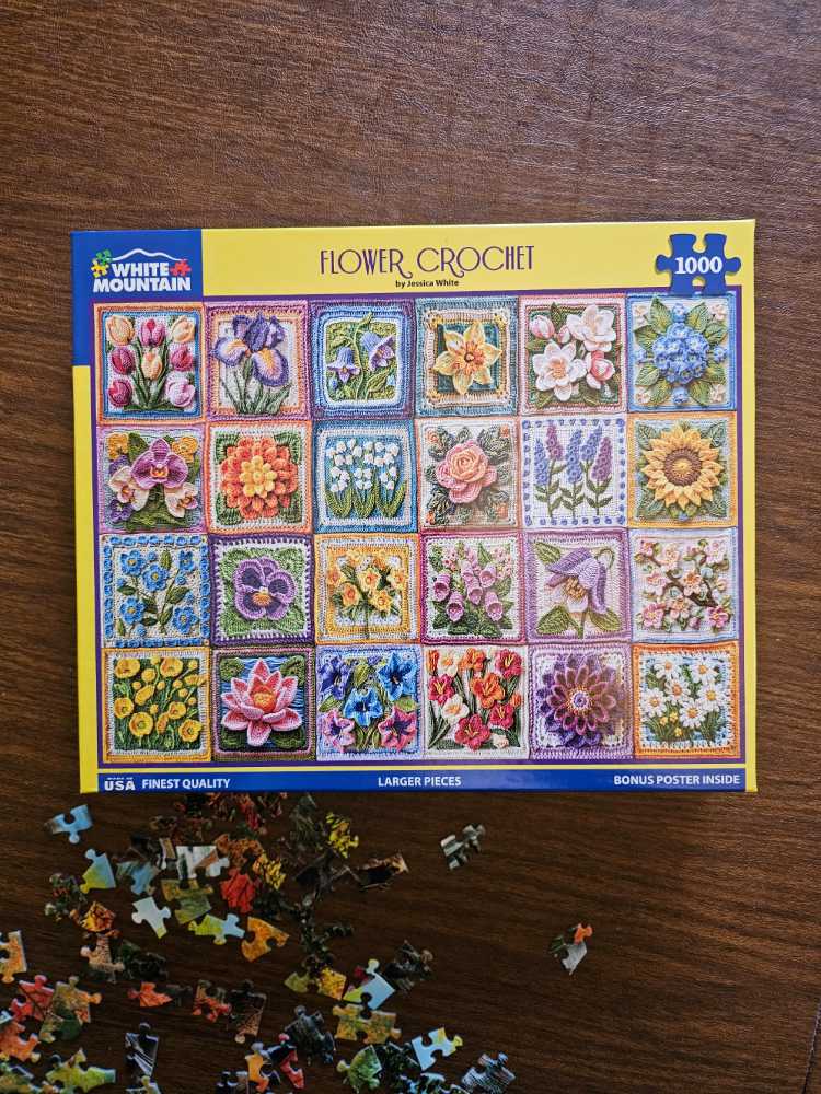 Flower Crochet - White Mountain 🇺🇸 puzzle collectible [Barcode 724819268962] - Main Image 4