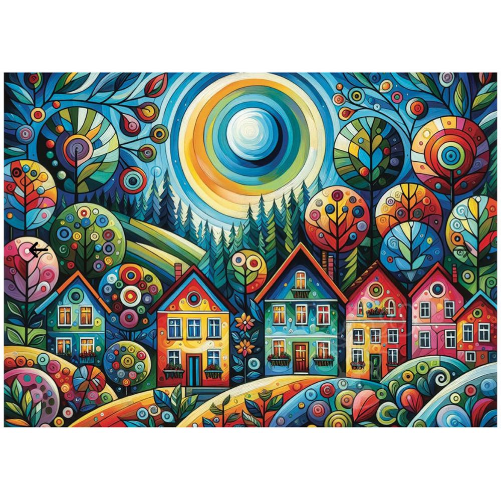 Lovely Colorful Village - Jacarou Puzzles puzzle collectible [Barcode 658606876705] - Main Image 2